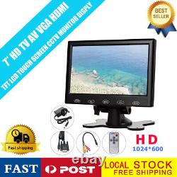 12/24V 7 inch HD Digital LCD Monitor Touch Screen 6W AV/VGA/HDMI Remote Control